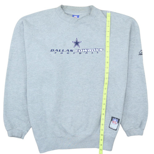 Reebok NFL Mens Grey Dallas Cowboys Sweatshirt L Crew Neck Vintage