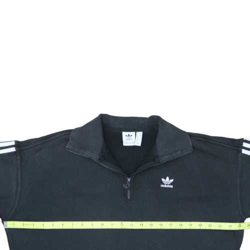 Adidas Women Black 1/4 Zip Sweatshirt UK 12 Classic Pullover