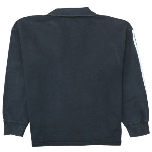 Adidas Women Black 1/4 Zip Sweatshirt UK 12 Classic Pullover