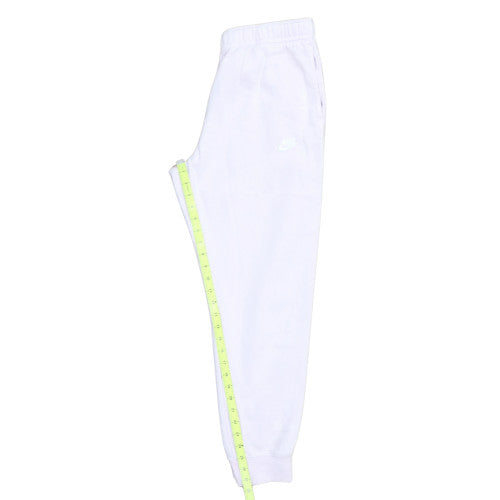 Nike Womens White Fleece Jogger Trousers L Elastic Waist