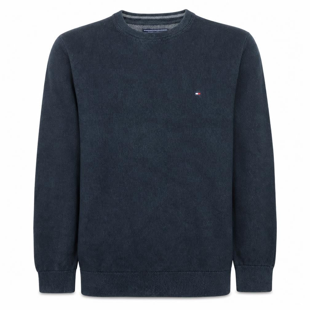Tommy Hilfiger Men's Blue Cotton Crew Neck Jumper Size L