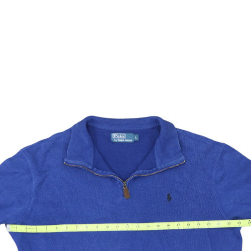 Ralph Lauren Men's Blue Cotton 1/2 Zip Jumper Size L