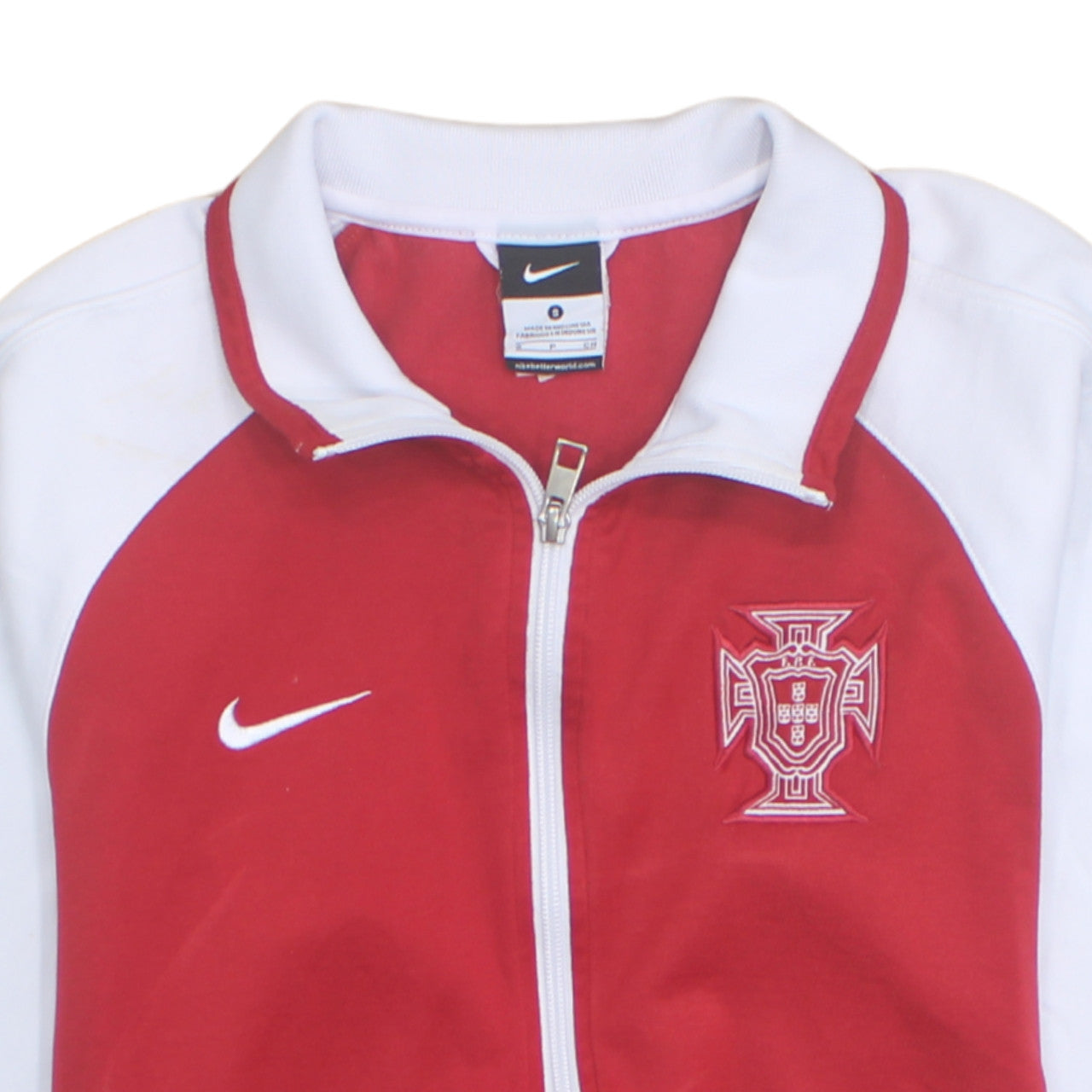 Nike Men’s Red & White Portugal Full Zip Sweatshirt Size S