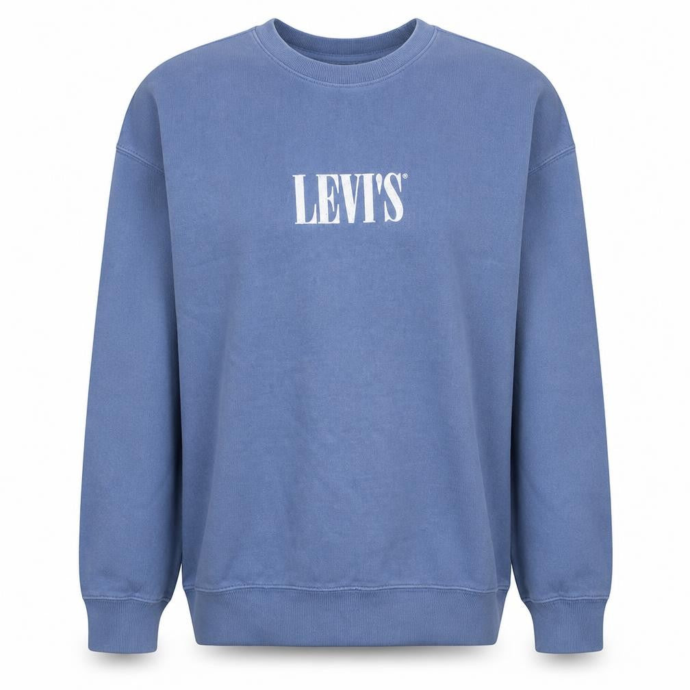 Levi's Men's Blue XL Relaxed Fit Logo Crew Neck Sweatshirt