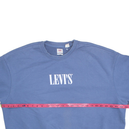 Levi's Men's Blue XL Relaxed Fit Logo Crew Neck Sweatshirt
