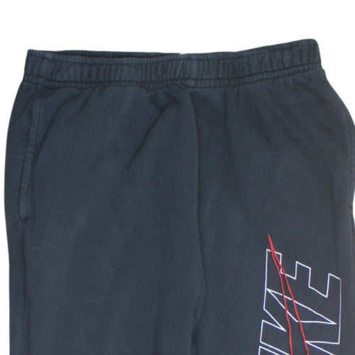 Nike Men's Black Logo Sweatpants M Regular Fit Fleece Tapered