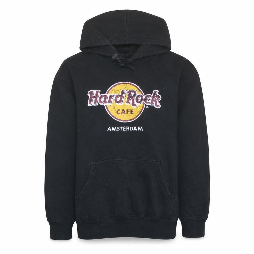 Hard Rock Cafe Amsterdam Black Men's Pullover Hoodie Size L
