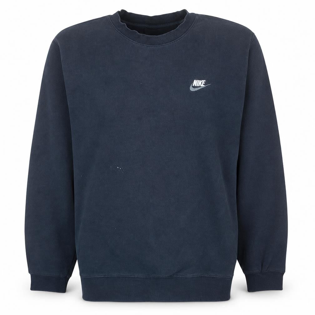 Nike Mens Black Small Pullover Crew Neck Fleece Sweatshirt
