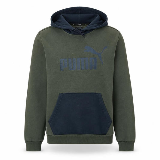 Puma Men’s Green Pullover Hoodie Small Logo Fleece Sweatshirt