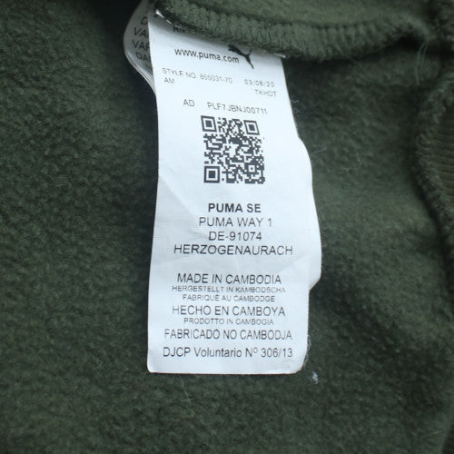 Puma Men’s Green Pullover Hoodie Small Logo Fleece Sweatshirt