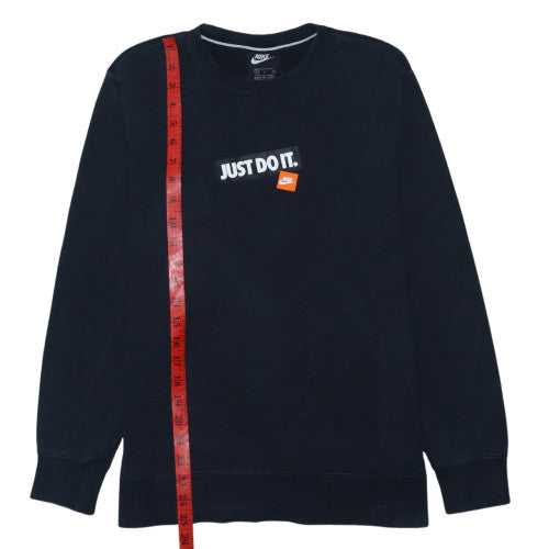 Nike Men's Black Small Crew Neck Graphic Pullover Sweatshirt