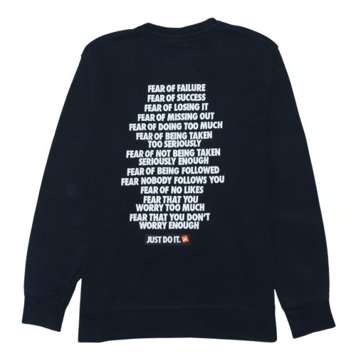 Nike Men's Black Small Crew Neck Graphic Pullover Sweatshirt