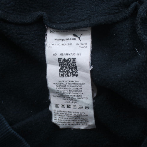 Puma Men's Black Small Pullover Hoodie with Logo Print