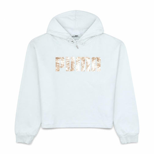 Puma Men's White Pullover Hoodie L Sports Fleece Graphic Logo