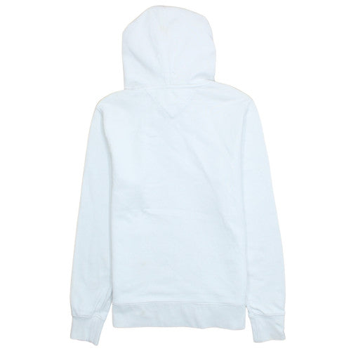 Tommy Hilfiger Womens White Pullover Hoodie Small Organic Cotton