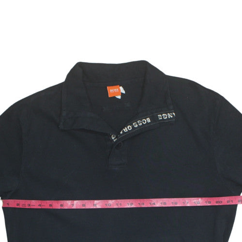 Hugo Boss Men's Black XL Henley Sweatshirt Long Sleeve Cotton