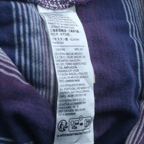 Levi's Mens Blue Striped Crew Neck Cotton T-Shirt Size M
