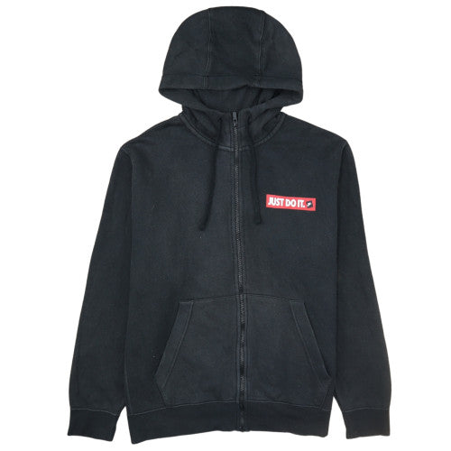 Nike Men's Black Full Zip Hoodie L Sportswear Just Do It Fleece