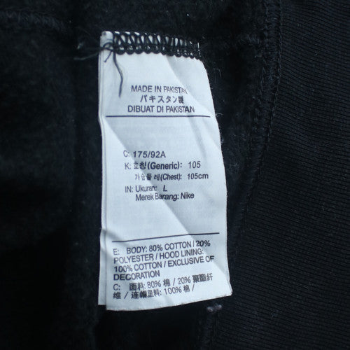 Nike Men's Black Full Zip Hoodie L Sportswear Just Do It Fleece