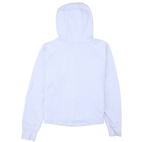 Nike Womens White Grey Full Zip Hoodie XS - Athletic Fit