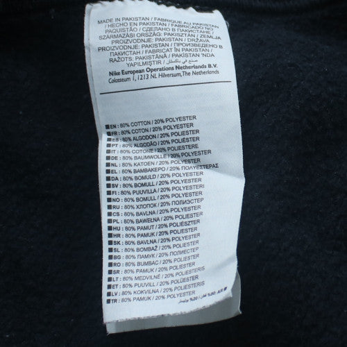 Nike Mens Black L Sweatshirt Crew Neck Cotton Blend Classic Style