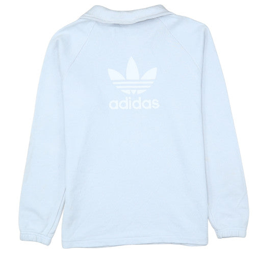 Adidas Men's White 1/4 Zip Sweatshirt Size M Pullover Cotton Blend