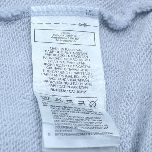 Adidas Men's White 1/4 Zip Sweatshirt Size M Pullover Cotton Blend