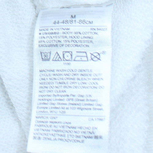 GAP Mens White Full Zip Hoodie M USA Flag Logo Sweatshirt