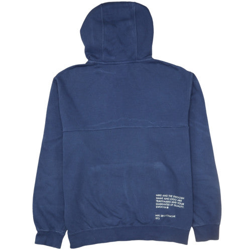 Nike Women's Blue Pullover Hoodie L Swoosh Logo Cotton Blend