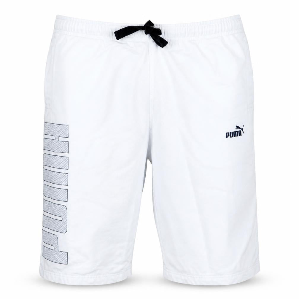 Puma Men’s White Sweat Shorts M Elastic Waist Casual Sportswear