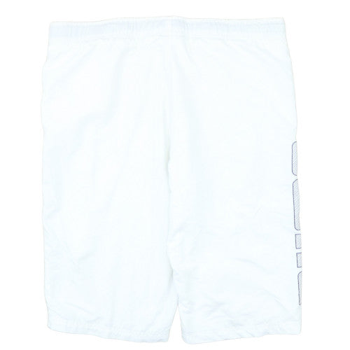 Puma Men’s White Sweat Shorts M Elastic Waist Casual Sportswear