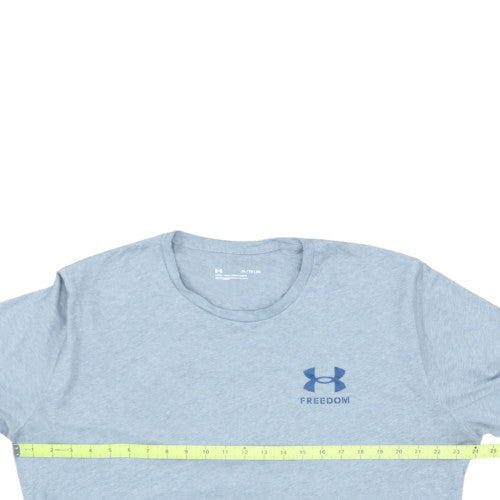 Under Armour Men's Grey Freedom Graphic T-Shirt XL Loose Fit Cotton Blend
