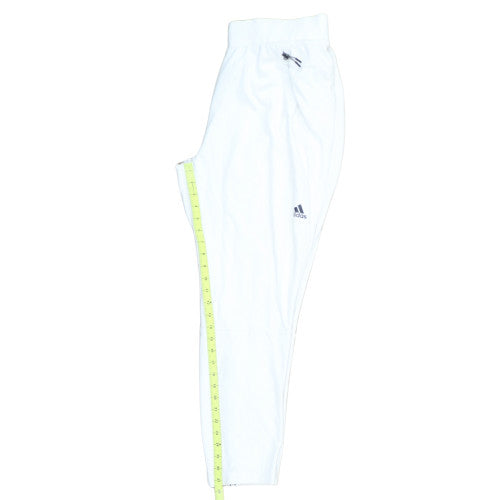 Adidas Womens White Jogger Trousers Size L Lightweight Sports Pants