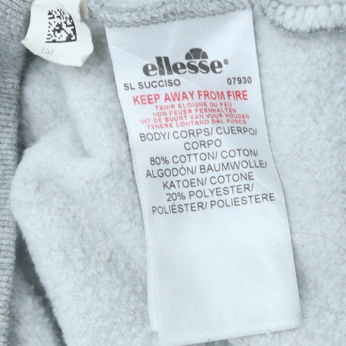 Ellesse Mens Grey Regular Fit Crew Neck Sweatshirt M