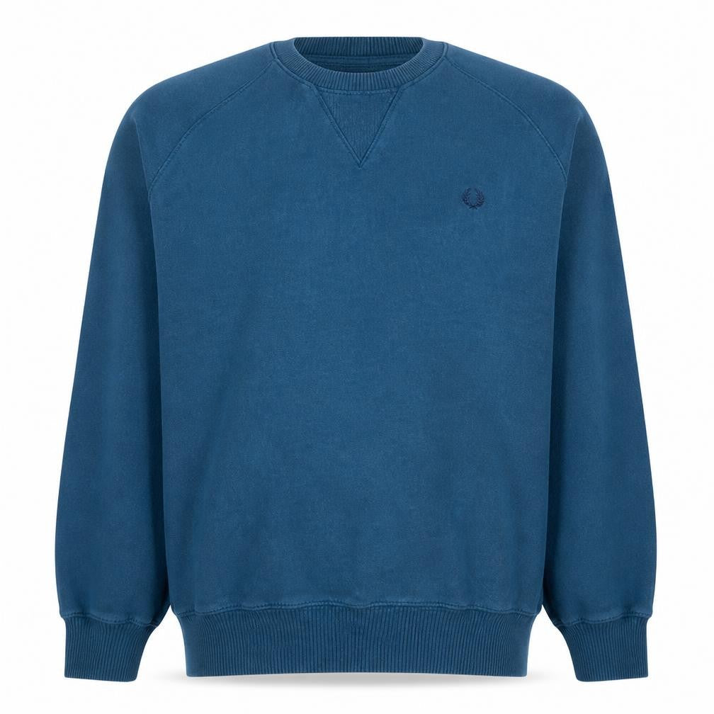 Fred Perry Men's Blue Cotton Crew Neck Sweatshirt Size L