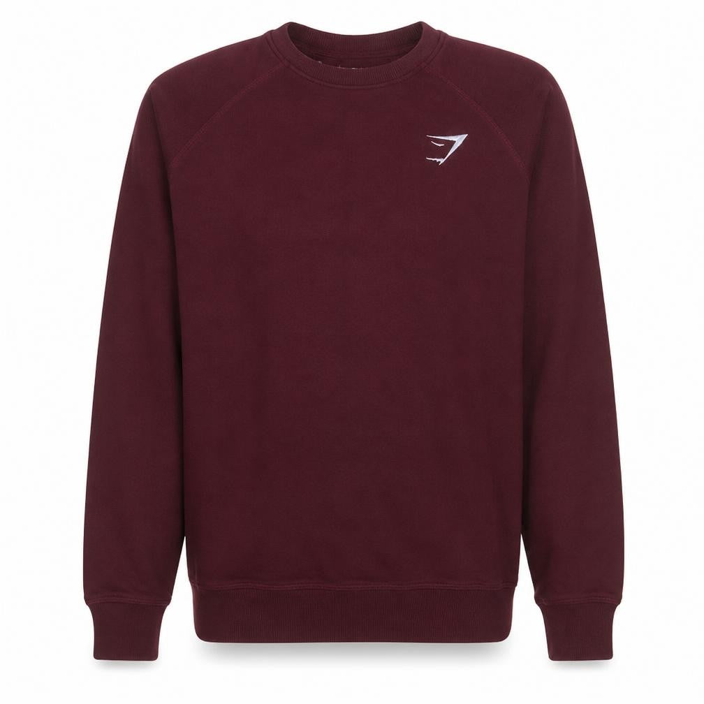 Gymshark Men's Red Crew Neck Pullover Sweatshirt Size S
