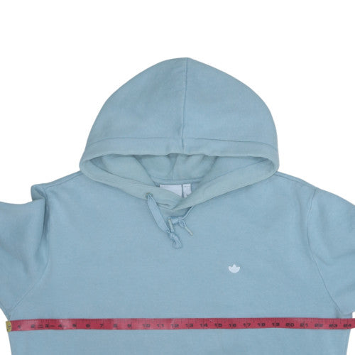 Adidas Women Blue Pullover Hoodie L Hooded Sweatshirt Casual