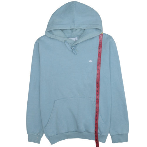 Adidas Women Blue Pullover Hoodie L Hooded Sweatshirt Casual
