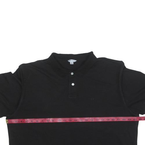 Calvin Klein Men's Black Cotton Polo Shirt XL Regular Fit