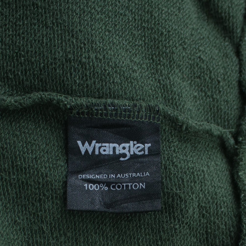 Wrangler Mens Green XL Crew Neck Cotton Sweatshirt Classic Logo