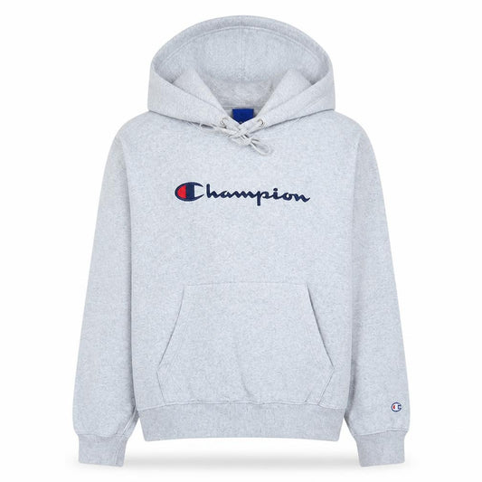 Champion Women’s Grey Pullover Hoodie Medium Cotton Blend Logo