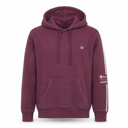 Champion Men's Burgundy Hoodie L Pullover Athletic Logo Cotton Blend