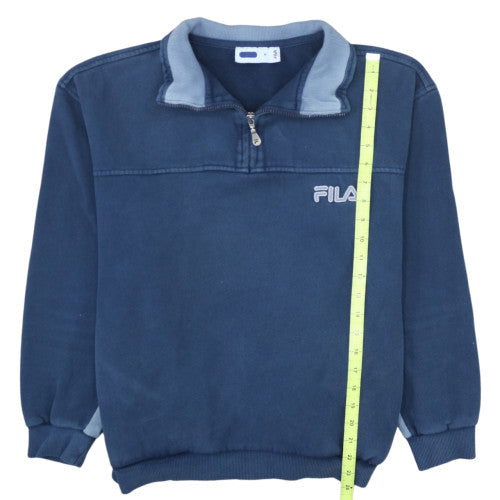 FILA Men's Blue 1/4 Zip Fleece Sweatshirt Size M