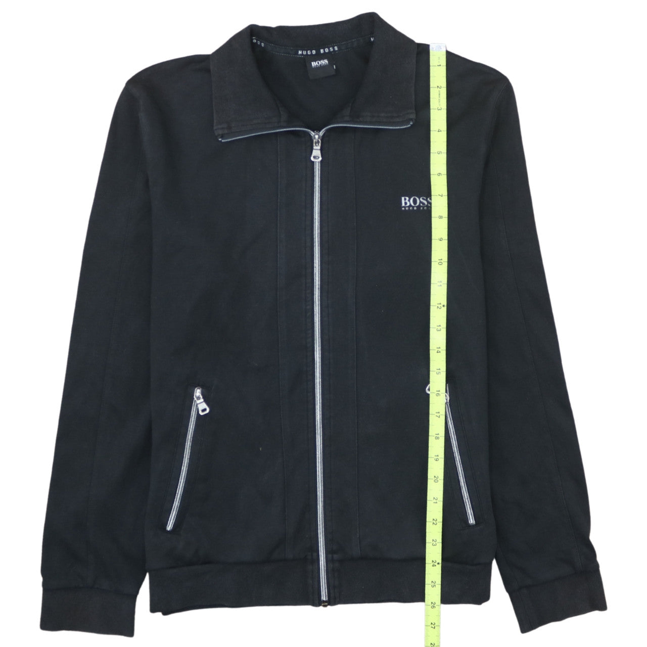 Hugo Boss Men's Black Full Zip Collared Sweatshirt Size S