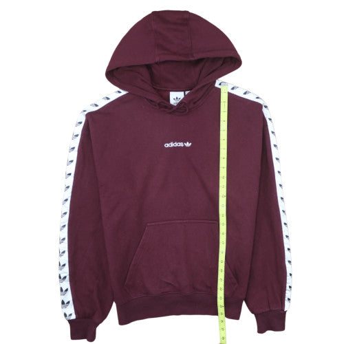 Adidas Men's Red Pullover Hoodie Small Fleece Logo Sportswear