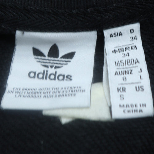 Adidas Womens Black Multicolour Logo Sweatshirt Size 8 Pullover
