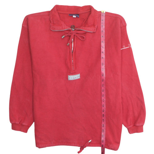 Reebok Women Red Pullover Sweatshirt Size 14 Lace-Up Collar