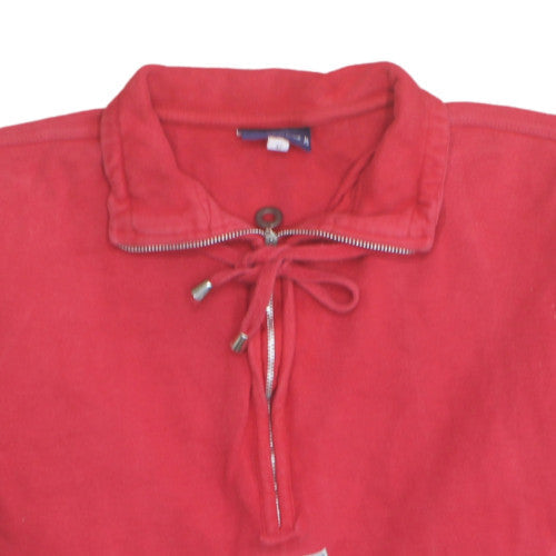 Reebok Women Red Pullover Sweatshirt Size 14 Lace-Up Collar