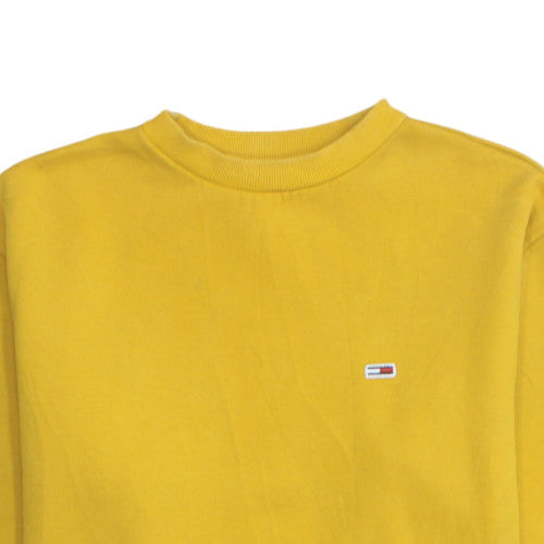 Tommy Jeans Womens Yellow Crew Neck Pullover Sweatshirt Size S