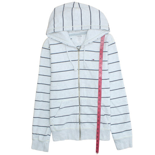 Tommy Hilfiger Men’s White Striped Full Zip Hoodie Medium